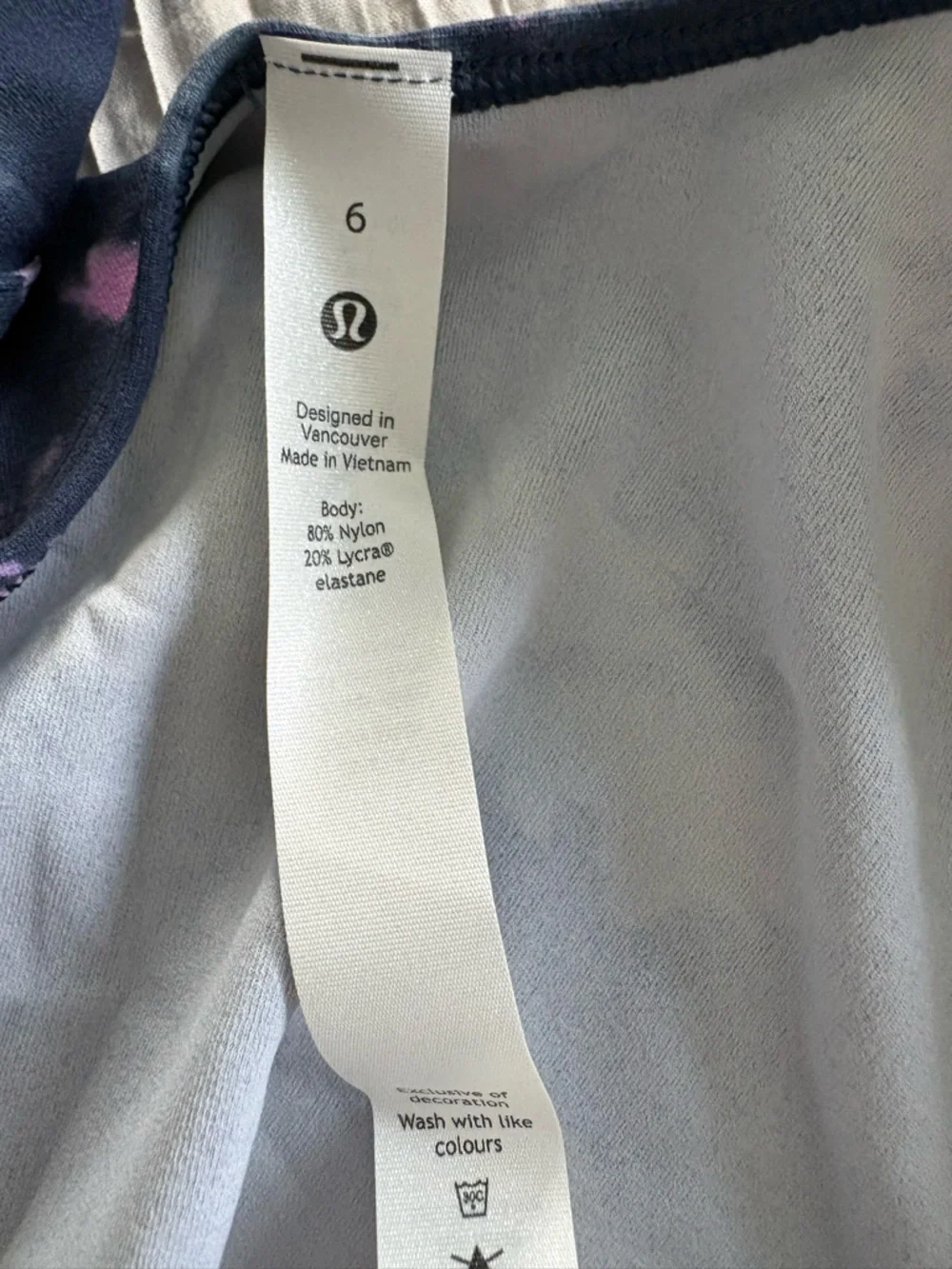 lululemon athletica Tie-Dye Scoop Crop Top — Pink, Purple and Navy - Picture 4 of 4